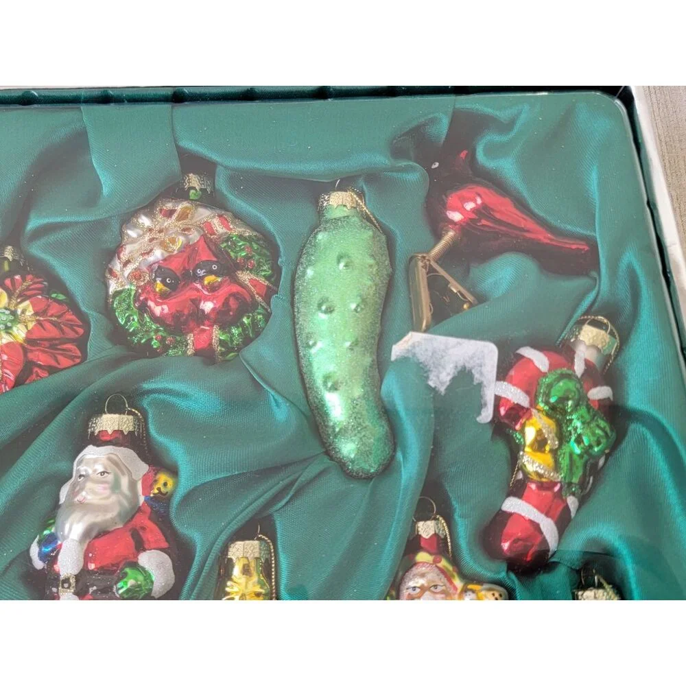 Vintage glass‎ variety ornament pickle rooster tree candle Snowman santa